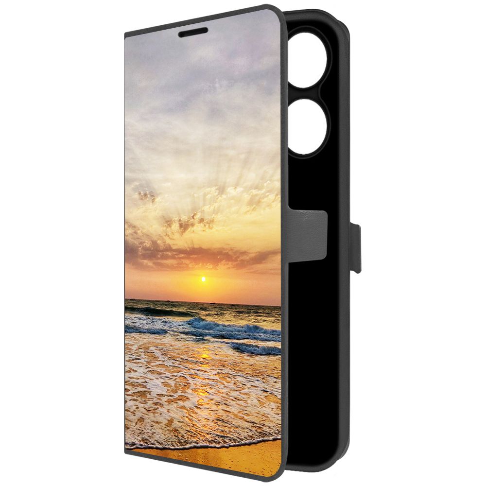 Чехол-книжка Krutoff Eco Book для INFINIX Hot 40 Pro Индия, Пляжи Гоа (черный)