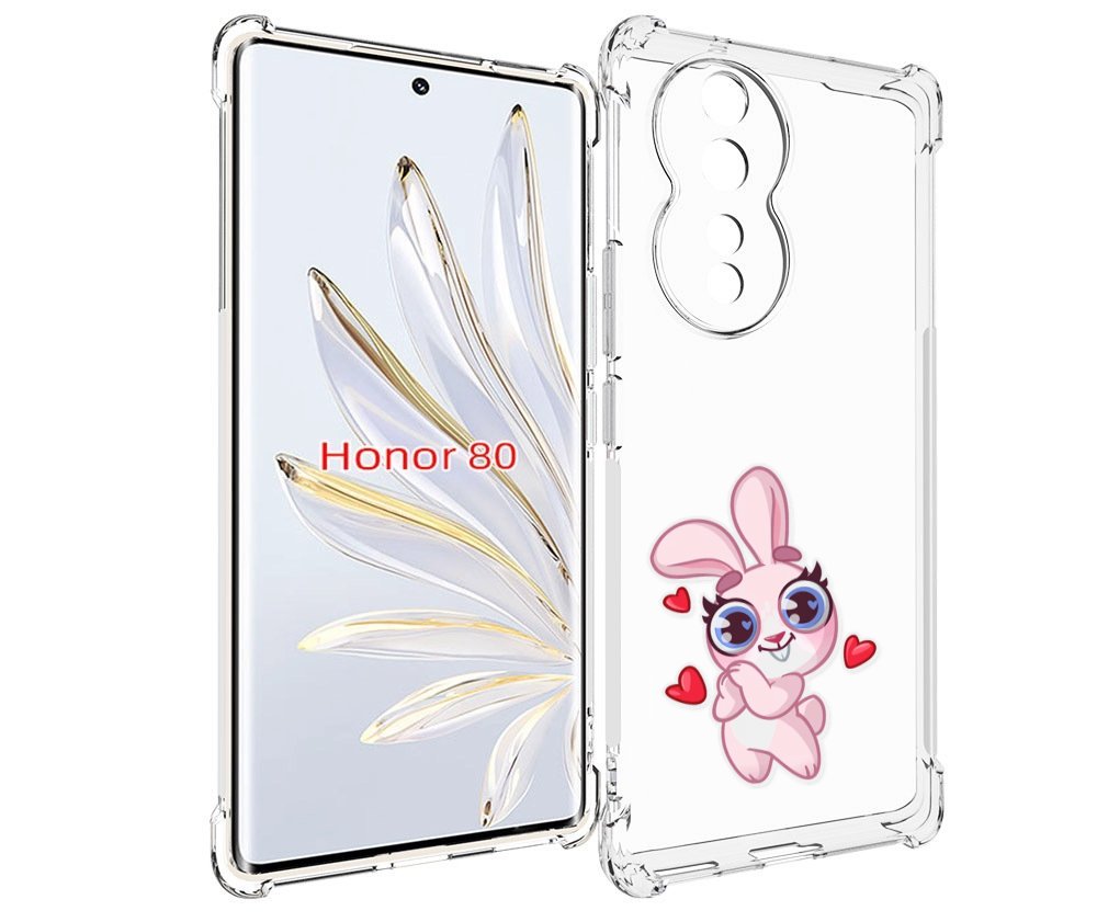 

Чехол MyPads розовый-зайченок для Honor 80, Прозрачный, Tocco