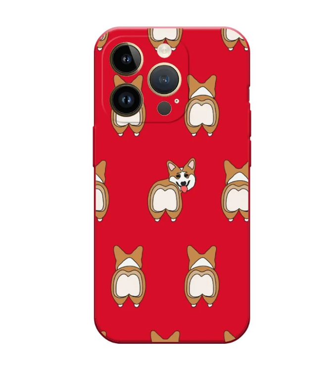 

Чехол Awog на Apple iPhone 14 / Айфон 14 "Милый корги фон", Красный, 15152-1