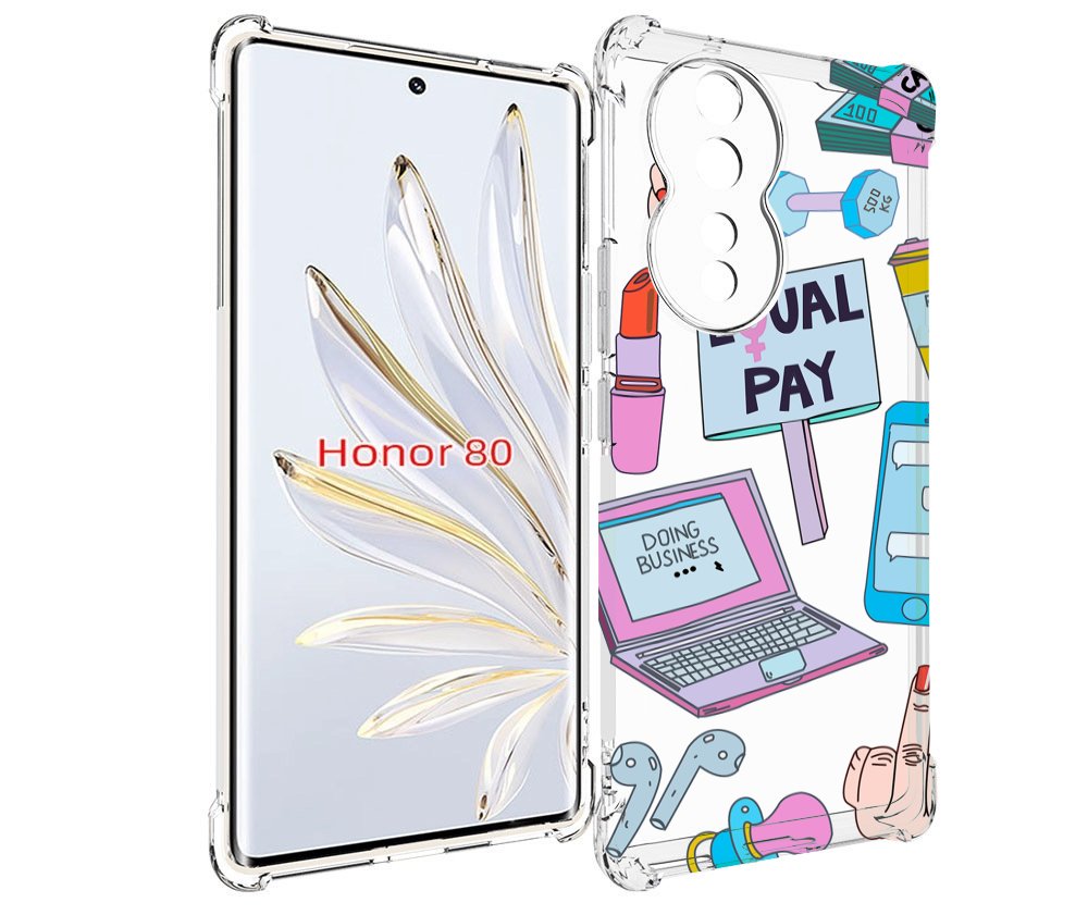 

Чехол MyPads разные-штучки для Honor 80, Прозрачный, Tocco