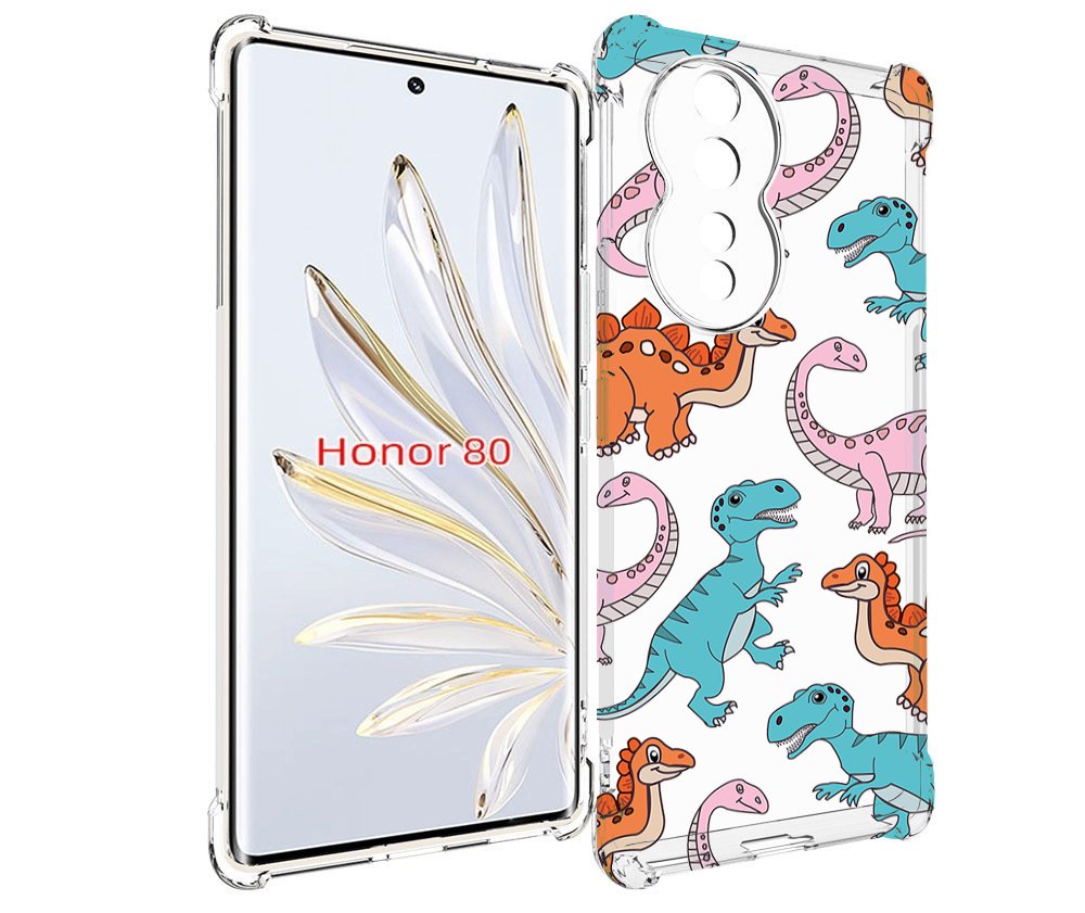 

Чехол MyPads разные-динозаврики для Honor 80, Прозрачный, Tocco