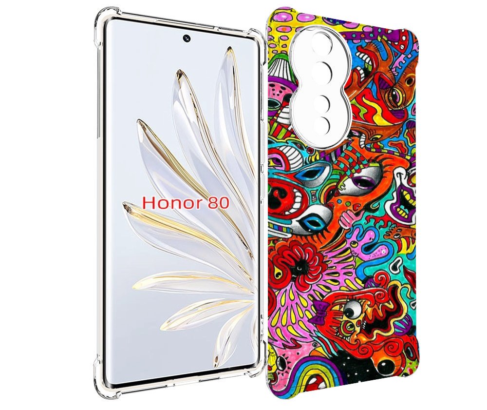 

Чехол MyPads разные абстракции яркие для Honor 80, Прозрачный, Tocco