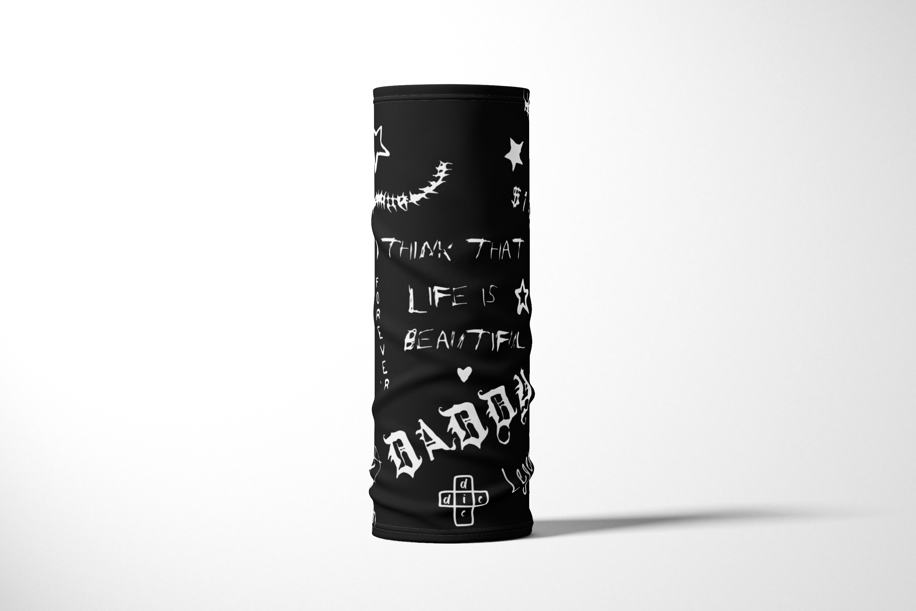 

Бандана / Бафф / Снуд-трансформер / Rap / Lil Peep Life is beautiful, Черный;белый, BBuffVM_VM1678131