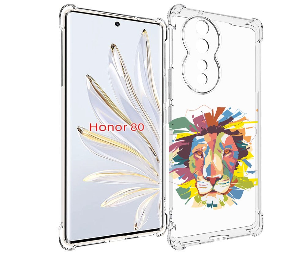 

Чехол MyPads разноцветный-лев детский для Honor 80, Прозрачный, Tocco