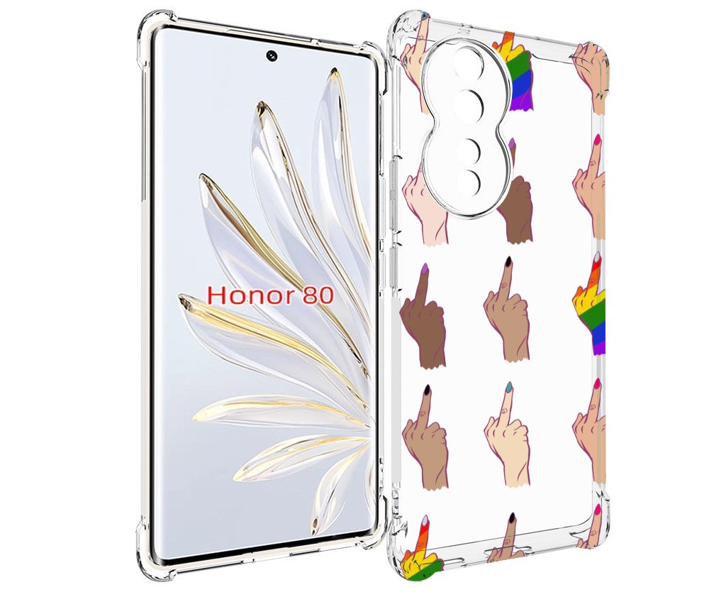 

Чехол MyPads разноцветные-руки для Honor 80, Прозрачный, Tocco