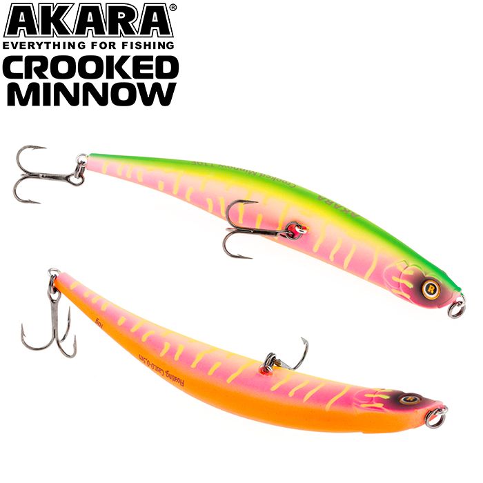 

Воблер Akara Crooked Minnow 110F 10 гр 5/14 oz 4,3 in A207, Разноцветный, Crooked Minnow