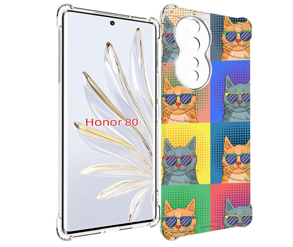 

Чехол MyPads разноцветные-коты для Honor 80, Прозрачный, Tocco