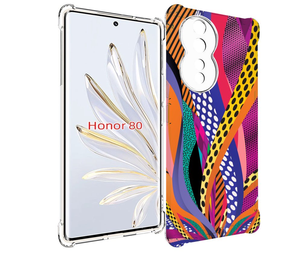 

Чехол MyPads разноцветные щупальца для Honor 80, Прозрачный, Tocco
