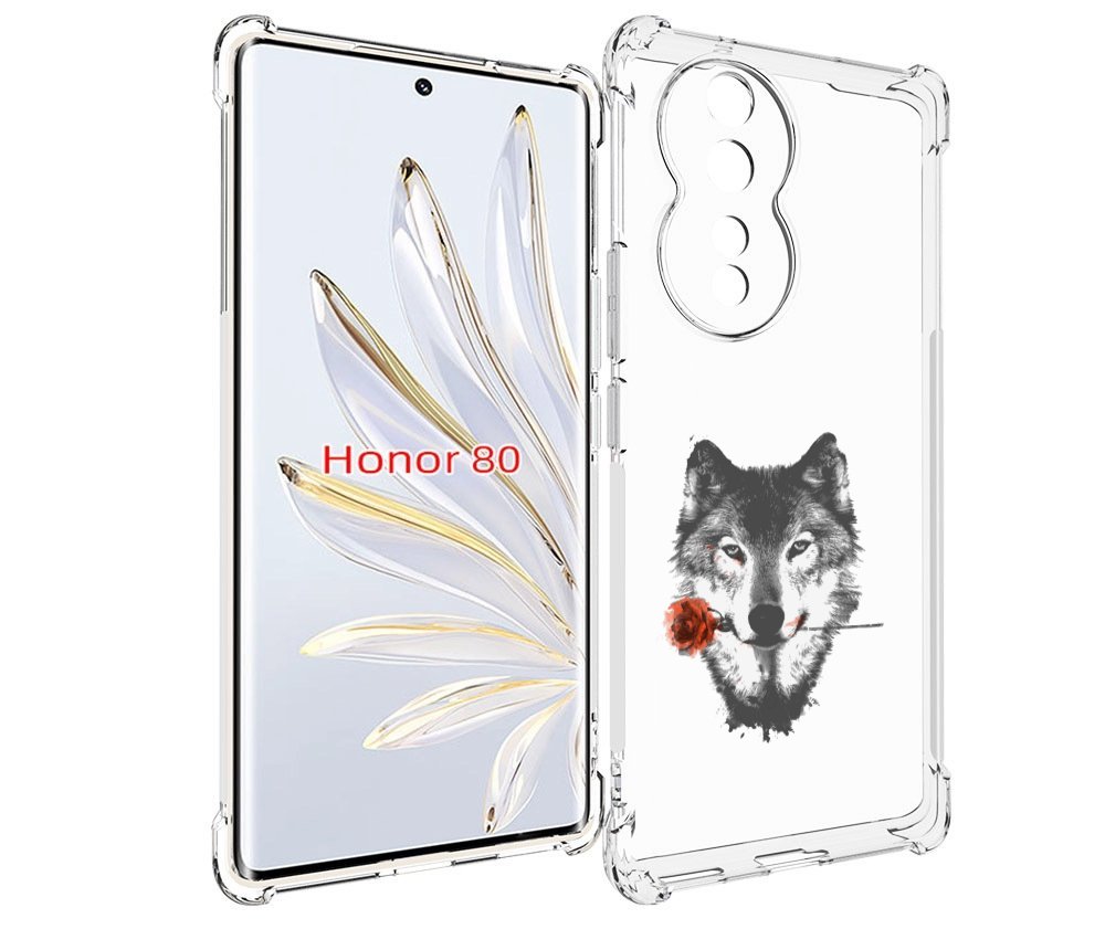 

Чехол MyPads волк с розой для Honor 80, Прозрачный, Tocco