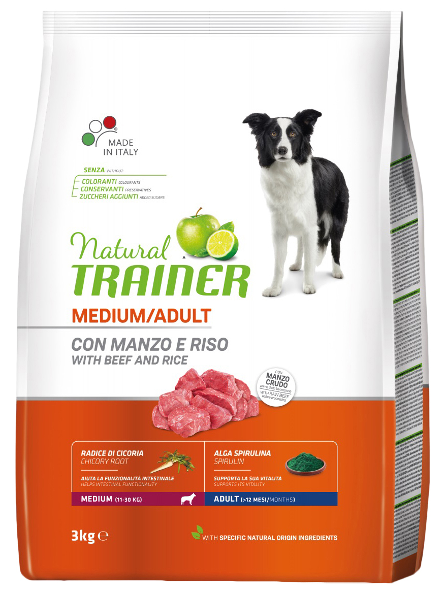 

TRAINER TRAINER NATURAL MEDIUM ADULT BEEF & RICE для взрослых собак средних пород с говяди