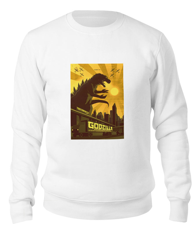 

Свитшот унисекс Printio Godzilla yellow белый M, Godzilla yellow