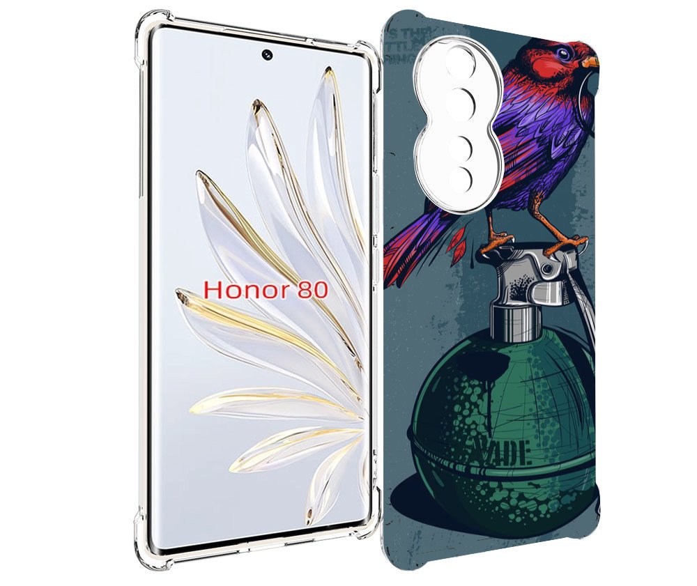 

Чехол MyPads птица с гранатой для Honor 80, Прозрачный, Tocco