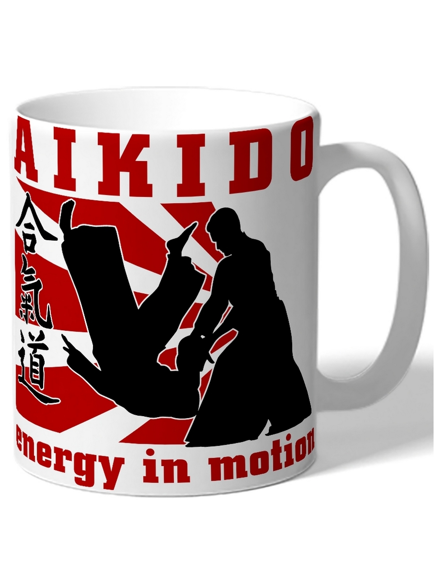 фото Кружка drabs aikido energy in motion силуэты: два бойца в борьбе