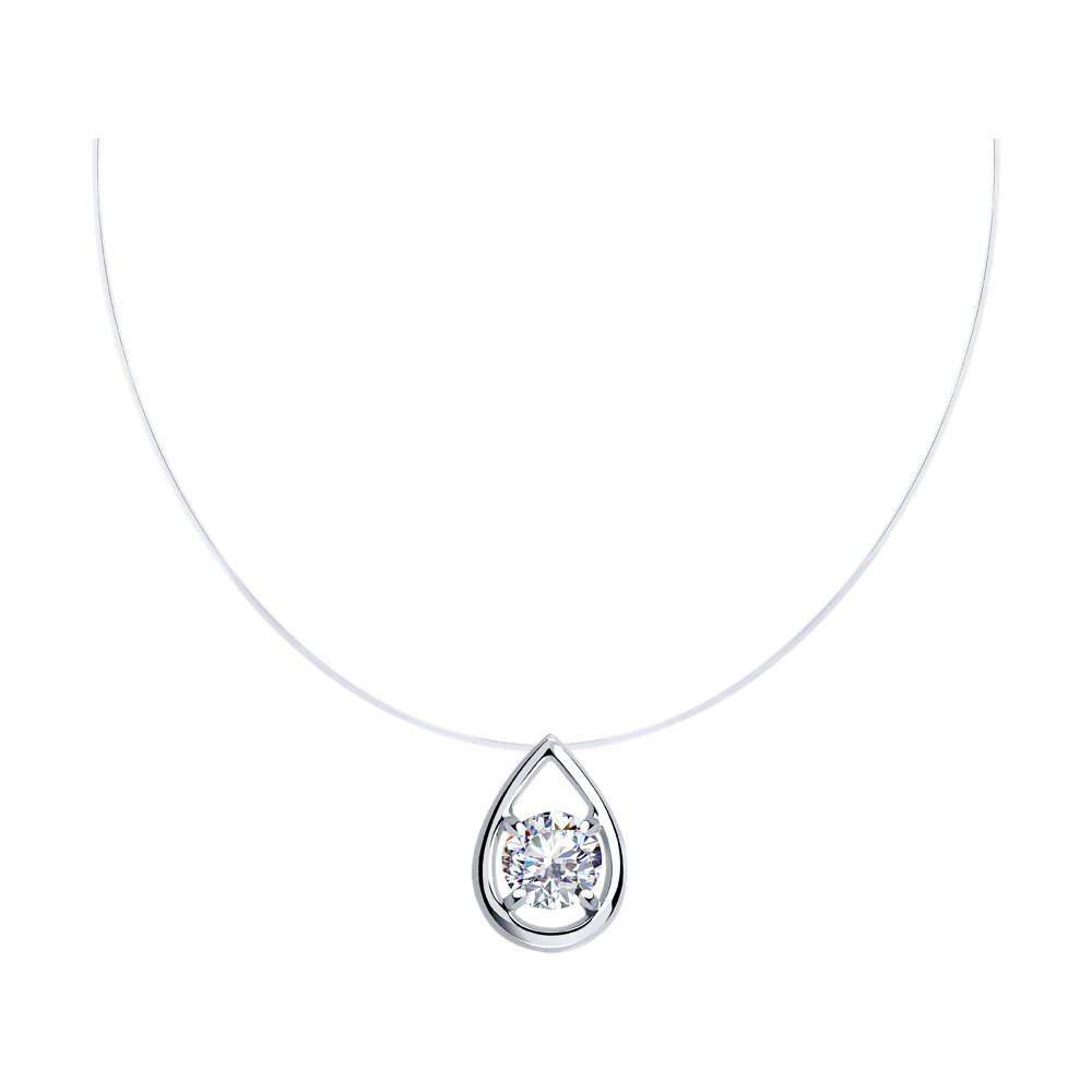 

Колье из серебра 42 см SOKOLOV 94070646, фианит, 94070646