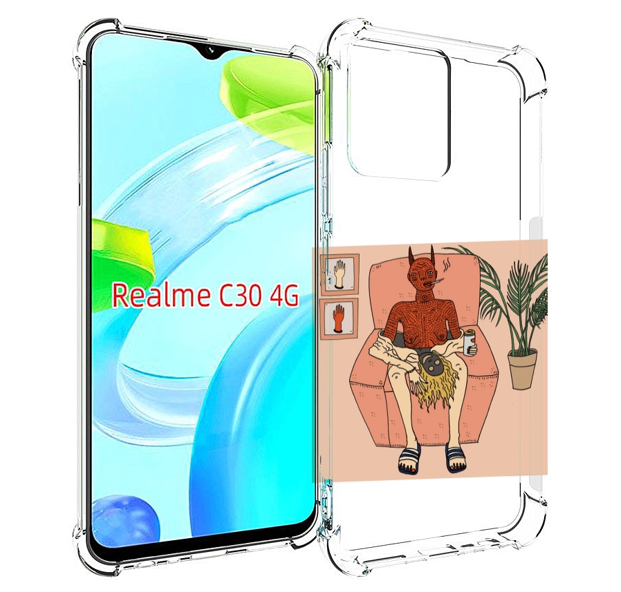

Чехол MyPads девушка-сняла-кожу для Realme C30 4G / Narzo 50i Prime, Прозрачный, Tocco