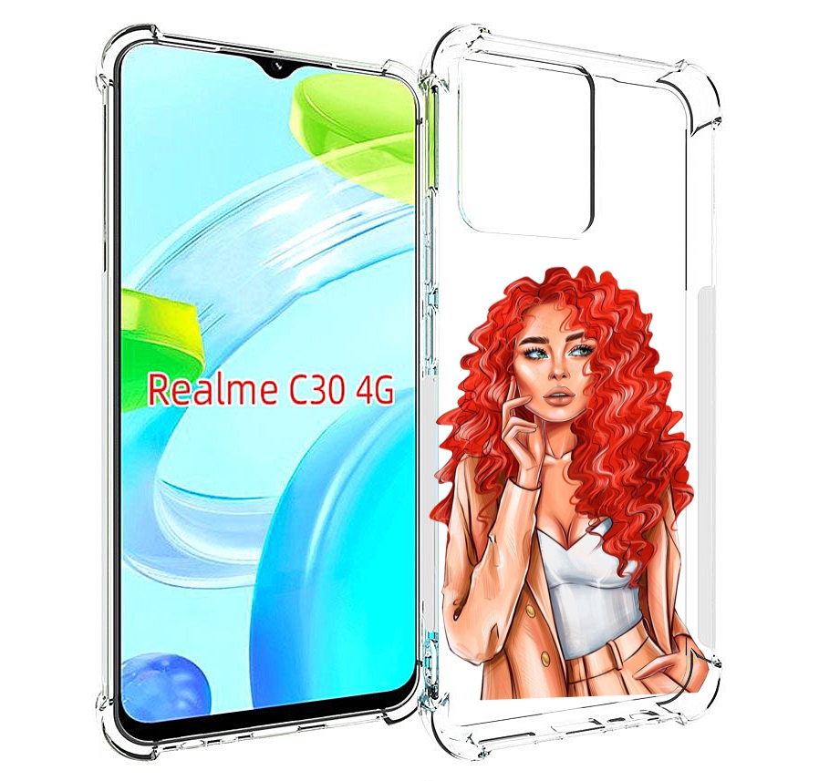 

Чехол MyPads девушка-с-яркими-волосами женский для Realme C30 4G / Narzo 50i Prime, Прозрачный, Tocco