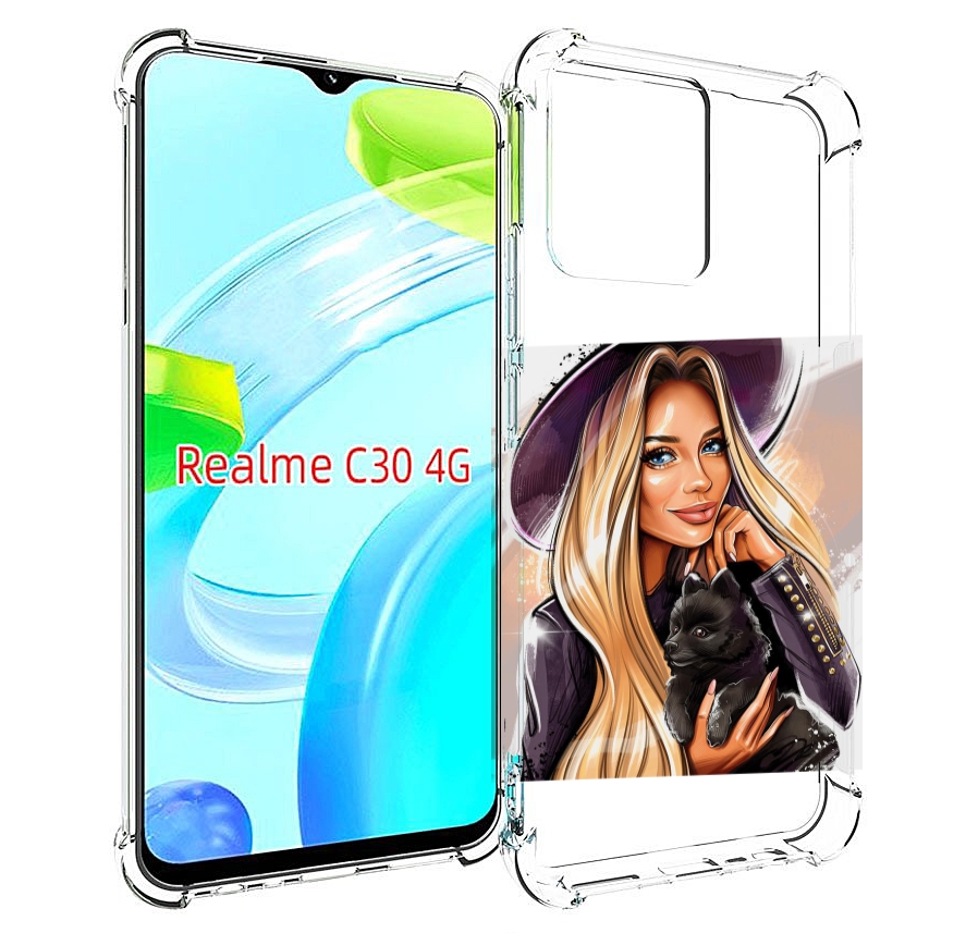 

Чехол MyPads девушка-с-черным-щенком женский для Realme C30 4G / Narzo 50i Prime, Прозрачный, Tocco