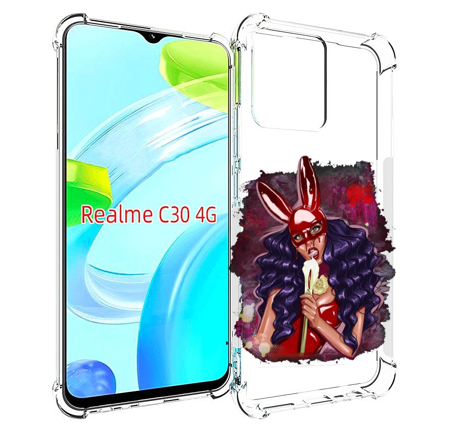 

Чехол MyPads девушка-с-текучей-маской женский для Realme C30 4G / Narzo 50i Prime, Прозрачный, Tocco