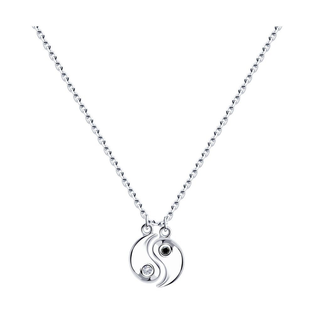 

Колье из серебра 50-55 см SOKOLOV 94070585, фианит, 94070585