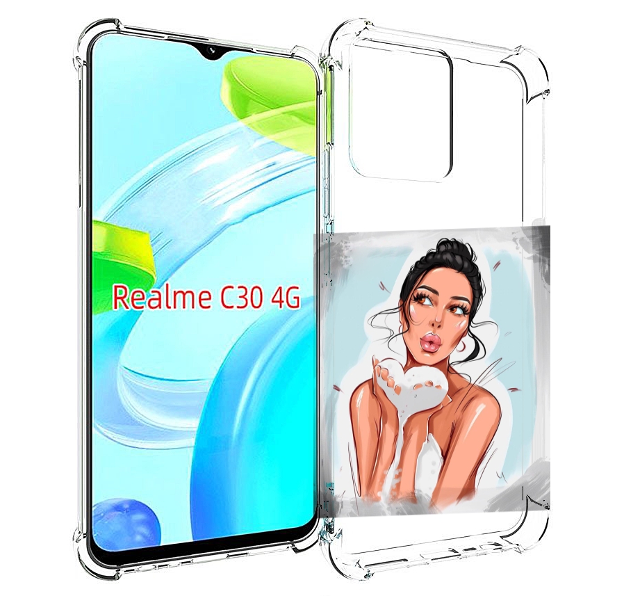 

Чехол MyPads девушка-с-пеной женский для Realme C30 4G / Narzo 50i Prime, Прозрачный, Tocco