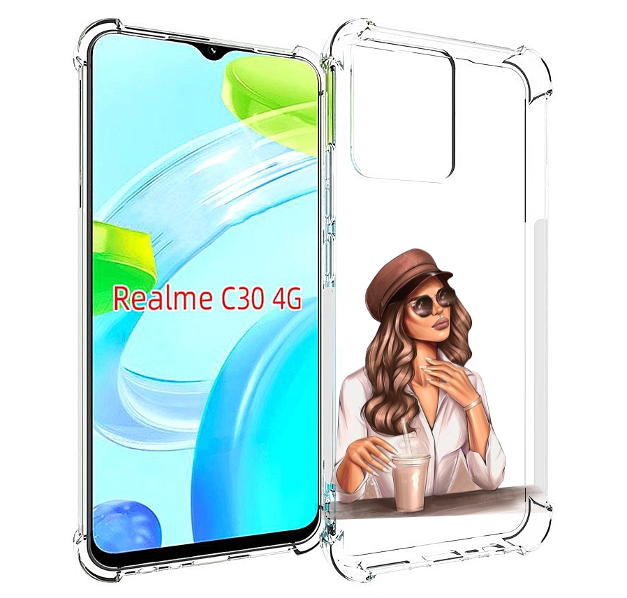 

Чехол MyPads девушка-с-милкшейком женский для Realme C30 4G / Narzo 50i Prime, Прозрачный, Tocco