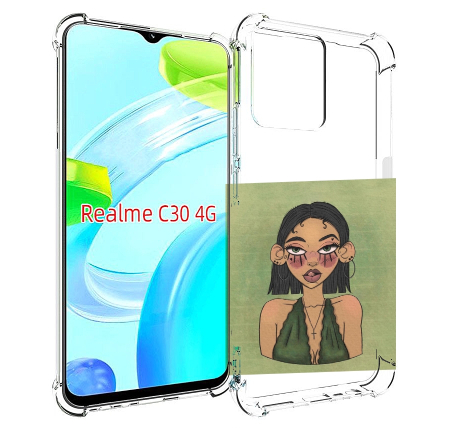

Чехол MyPads девушка-с-каре-и-тату для Realme C30 4G / Narzo 50i Prime, Прозрачный, Tocco