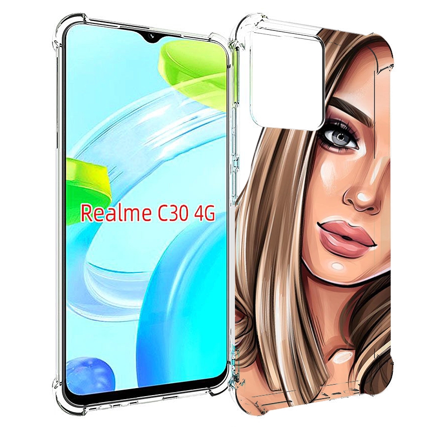 Чехол MyPads девушка-с-каре женский для Realme C30 4G / Narzo 50i Prime