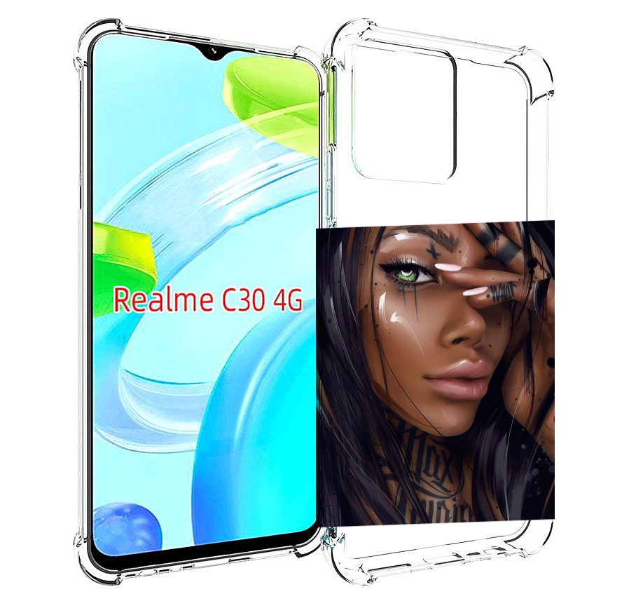 

Чехол MyPads девушка-с-зелеными-глазами-яркими для Realme C30 4G / Narzo 50i Prime, Прозрачный, Tocco