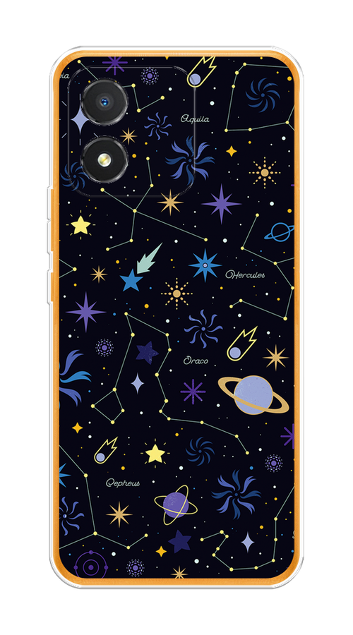 

Чехол на Honor X5 "Цветной космос", Желтый, 6120950-2