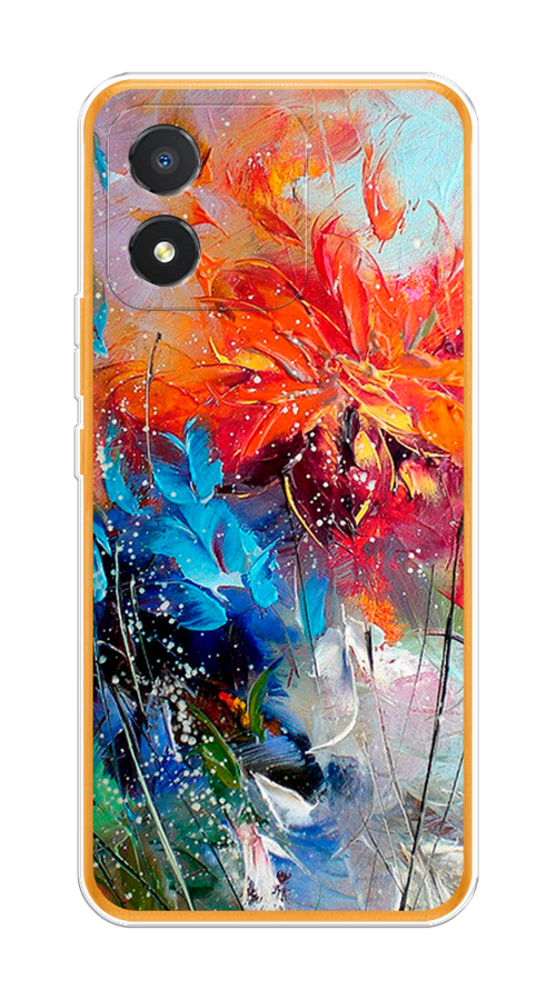 

Чехол на Honor X5 "Абстрактные цветы", Оранжевый;синий, 6120950-4