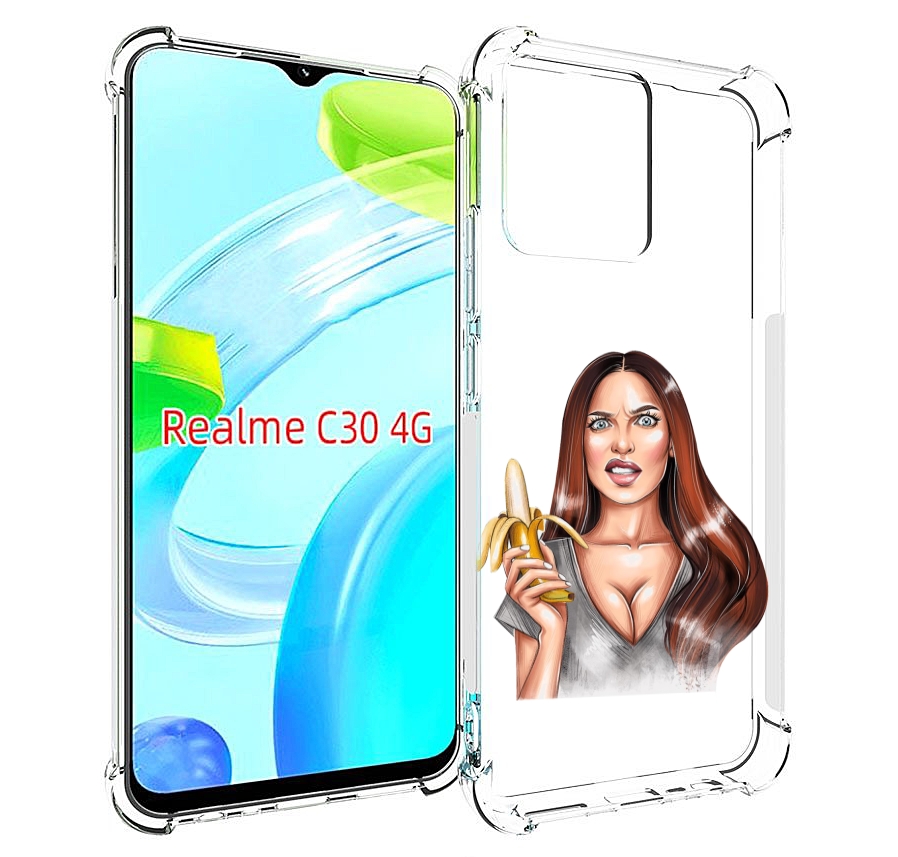 

Чехол MyPads девушка-с-бананом для Realme C30 4G / Narzo 50i Prime, Прозрачный, Tocco