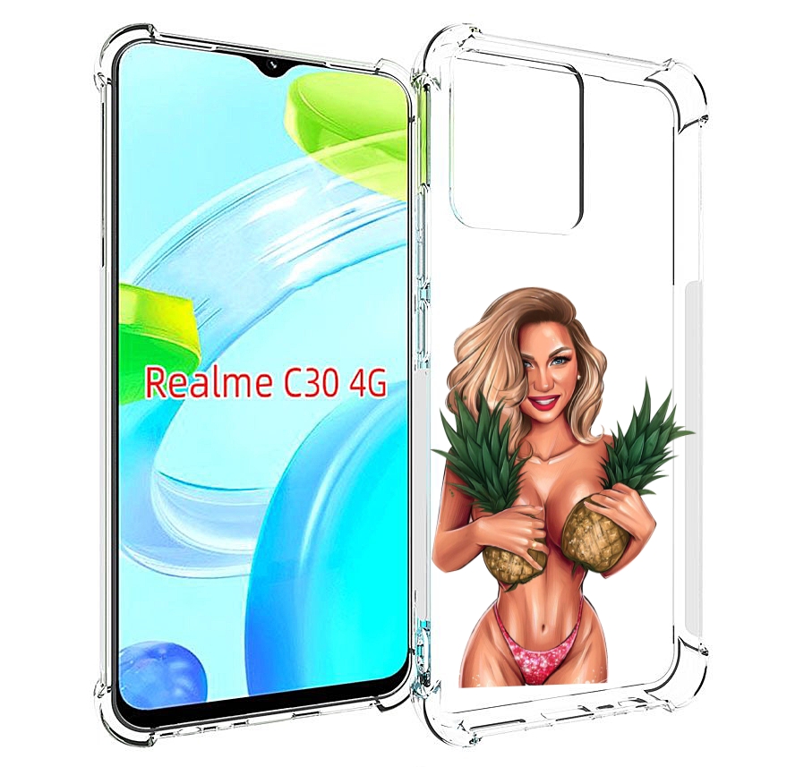 

Чехол MyPads девушка-с-ананасами женский для Realme C30 4G / Narzo 50i Prime, Прозрачный, Tocco