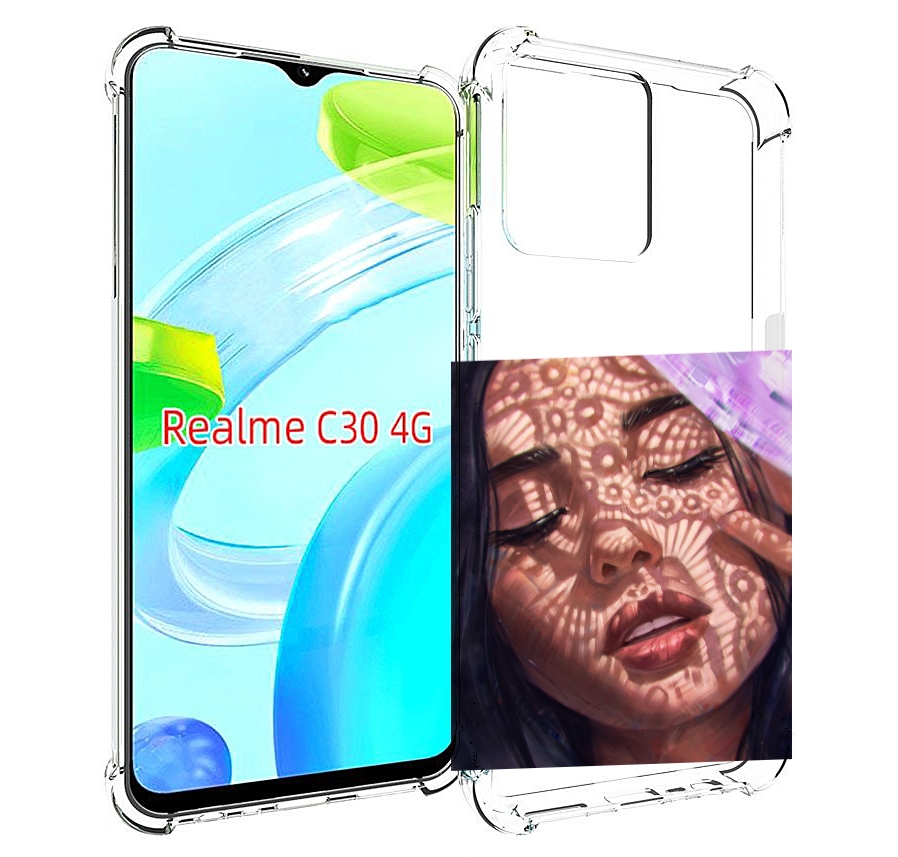 

Чехол MyPads девушка-под-кружевами женский для Realme C30 4G / Narzo 50i Prime, Прозрачный, Tocco
