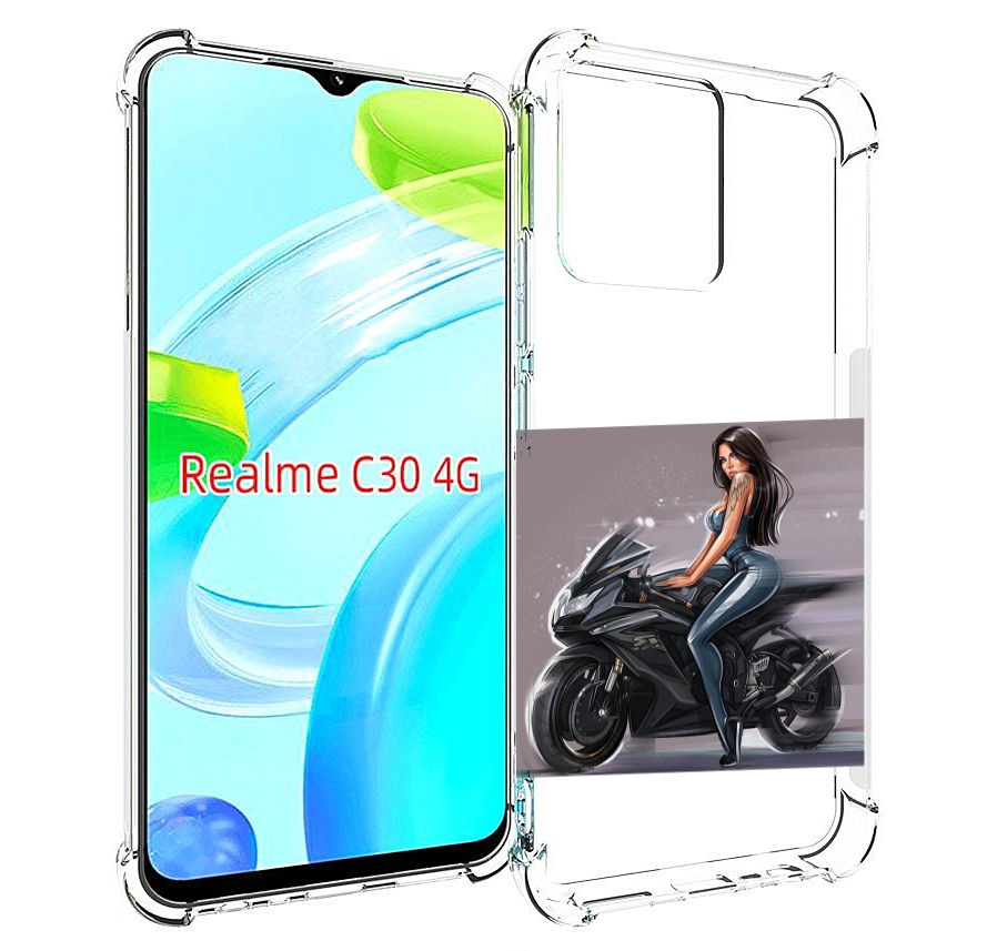 

Чехол MyPads девушка-на-мотоцикле для Realme C30 4G / Narzo 50i Prime, Прозрачный, Tocco