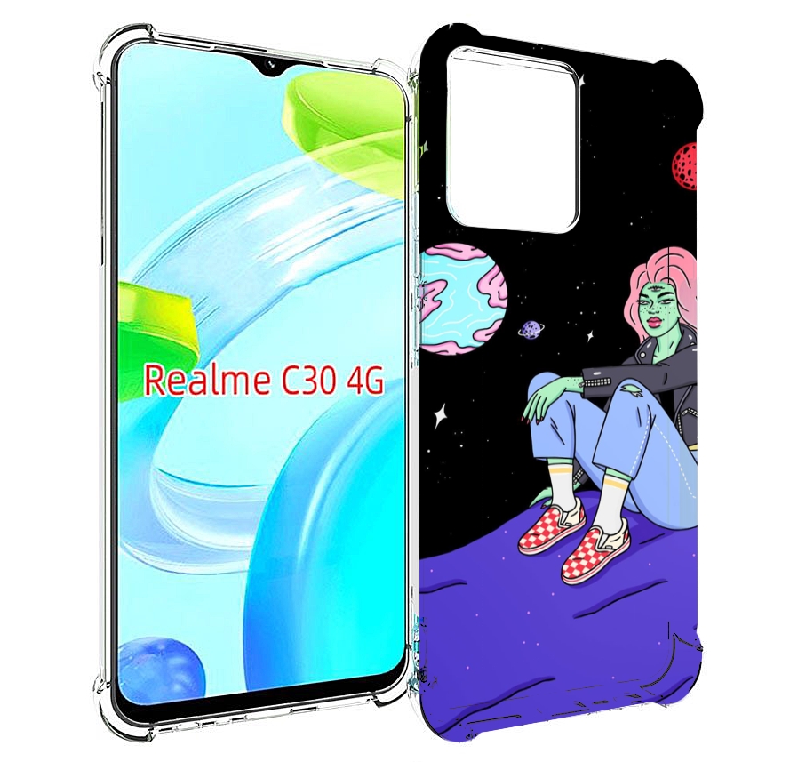 

Чехол MyPads девушка-на-луне-мультик для Realme C30 4G / Narzo 50i Prime, Прозрачный, Tocco