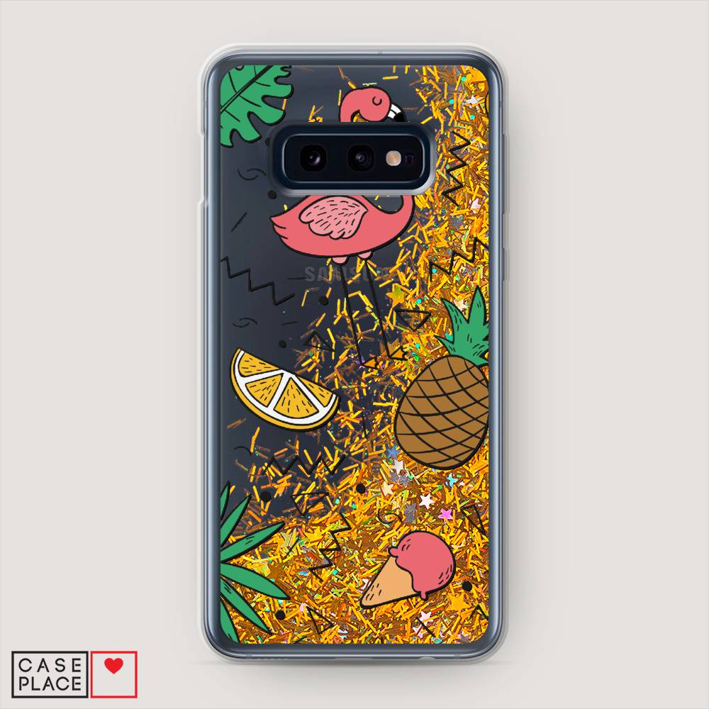 

Жидкий чехол с блестками "Гавайский фон" на Samsung Galaxy S10E, 27290-1