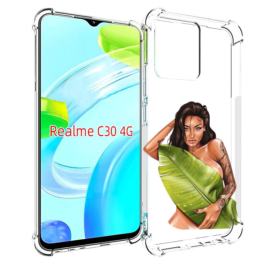 

Чехол MyPads девушка-модель-с-большим-листом женский для Realme C30 4G / Narzo 50i Prime, Прозрачный, Tocco