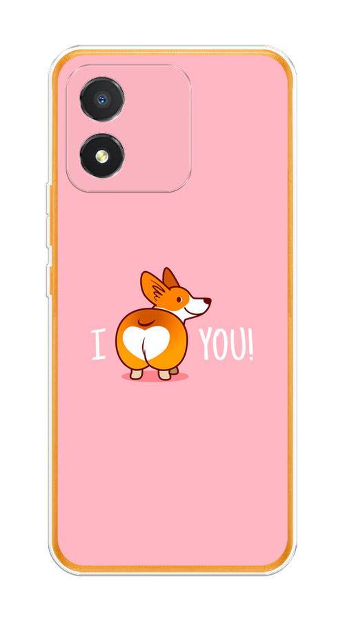 

Чехол на Honor X5 "Корги I love you", Розовый;коричневый;белый, 6120950-1