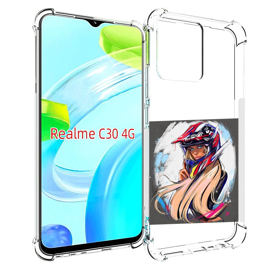 

Чехол MyPads девушка-в-шлеме для Realme C30 4G / Narzo 50i Prime, Прозрачный, Tocco