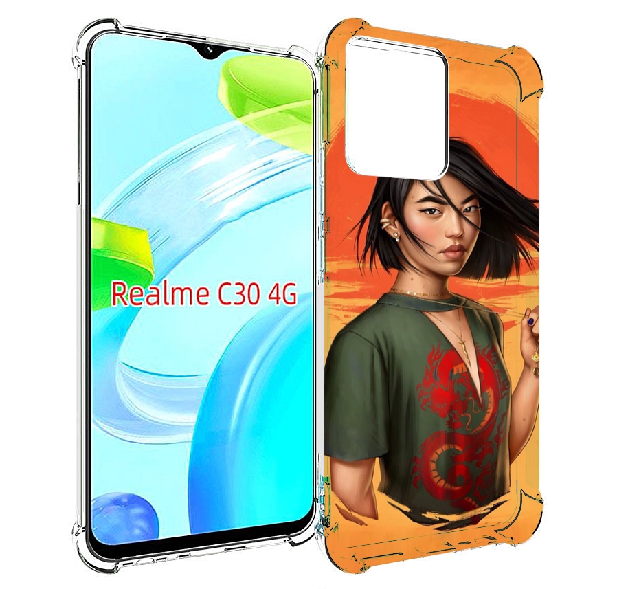 

Чехол MyPads девушка-в-оранжевом-фоне женский для Realme C30 4G / Narzo 50i Prime, Прозрачный, Tocco