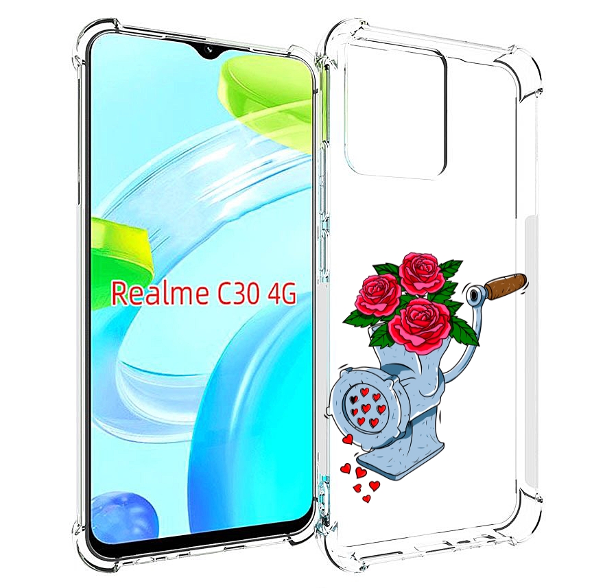 

Чехол MyPads Цветочные сердца для Realme C30 4G / Narzo 50i Prime, Прозрачный, Tocco