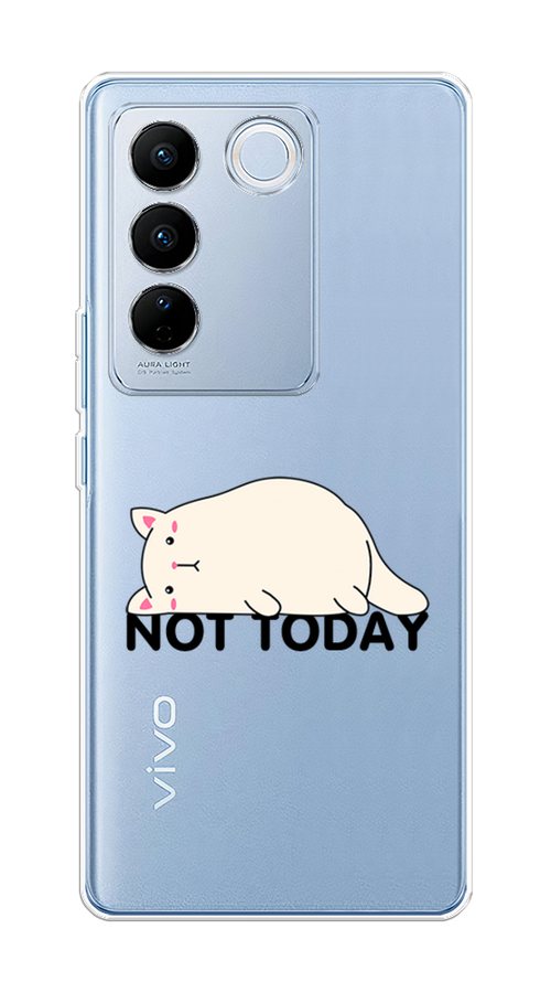 

Чехол на Vivo V27/V27 Pro "Cat not today", Белый;розовый;черный, 268550-1
