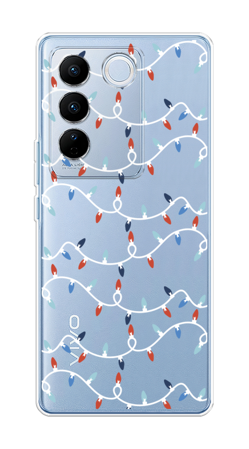 

Чехол на Vivo V27/V27 Pro "Разноцветная гирлянда", Белый;красный;синий, 268550-5