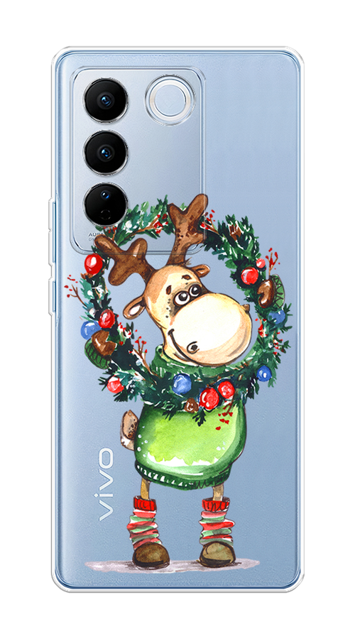 

Чехол на Vivo V27/V27 Pro "Олень с новогодним венком", 268550-4