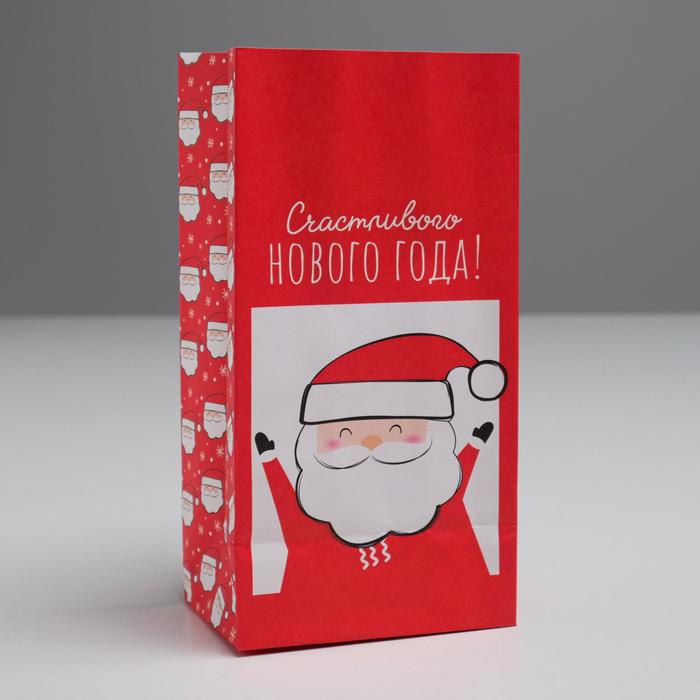 

Пакет без ручек «Счастливого Нового Года!», 10 х 19.3 х 7 см(10 шт.), Разноцветный