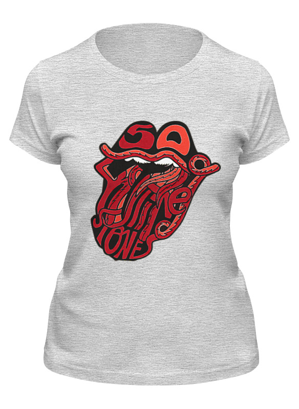 

Футболка женская Printio Rolling stones’ 50th anniversary серая 2XL, Серый, Rolling stones’ 50th anniversary