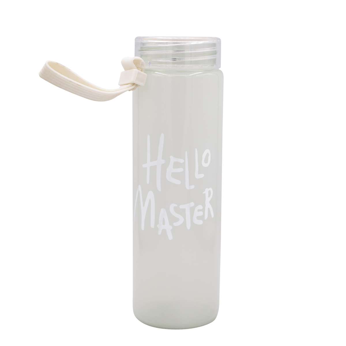 фото Стеклянная бутылка для воды с чехлом, 480 мл, цвет белый, 22х6х6 см, marma mm-bot4-02