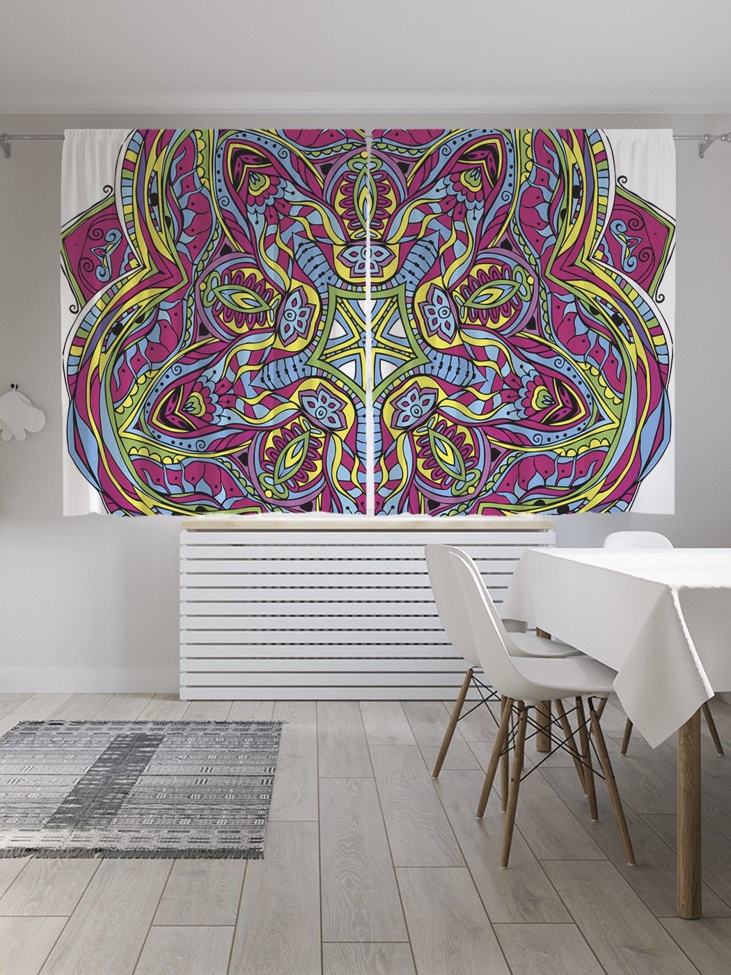 

Классические шторы JoyArty "Мандала индуизма", серия Oxford DeLux, 2 полотна 145x180 см, Мандала индуизма