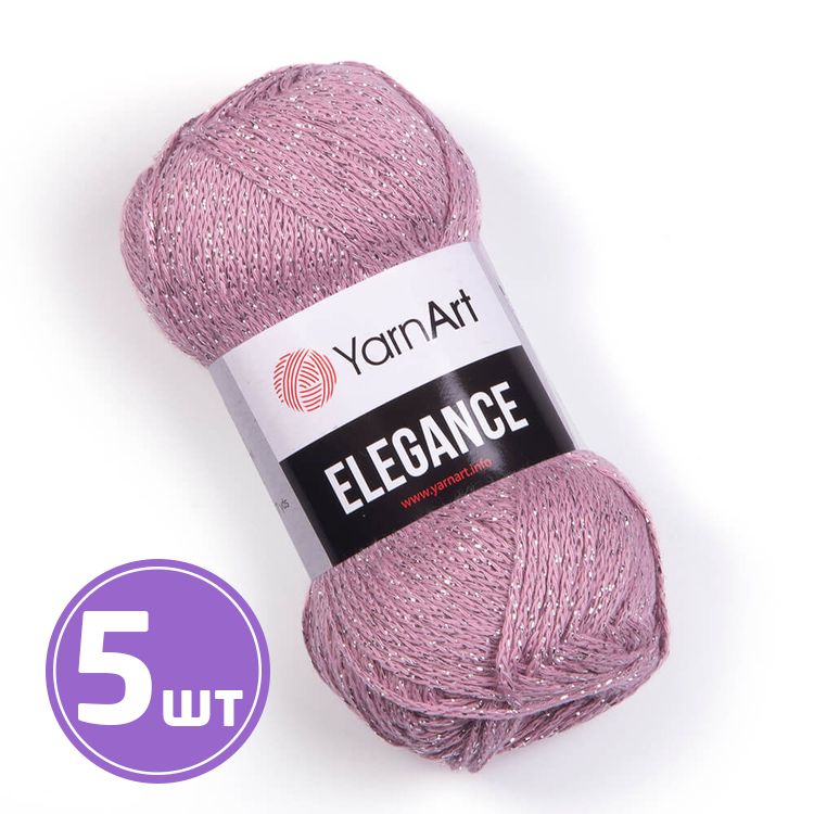 

Пряжа YarnArt Elegance 110 светлый ковыль-серебро 5 шт по 50 г, Розовый