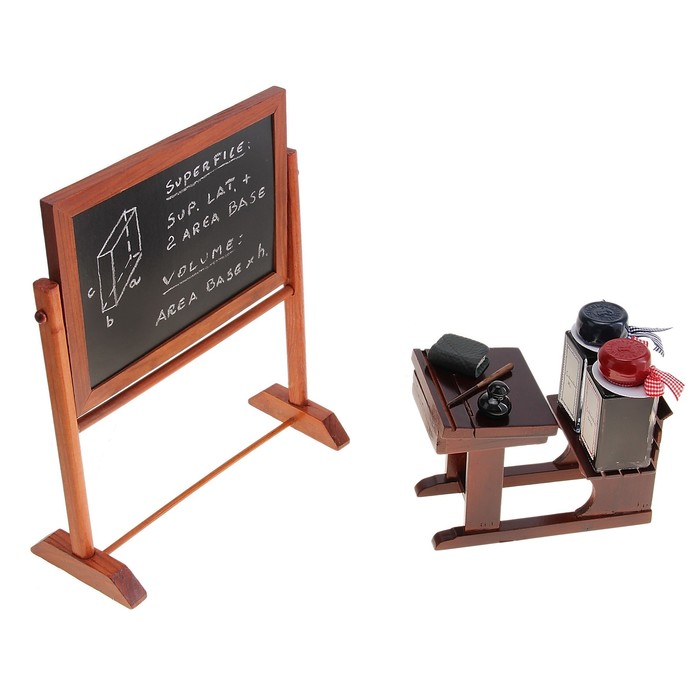 фото Письменный набор "школа" (доска школьная, парта, чернила), 9 × 22 × 27 см francesco rubinato